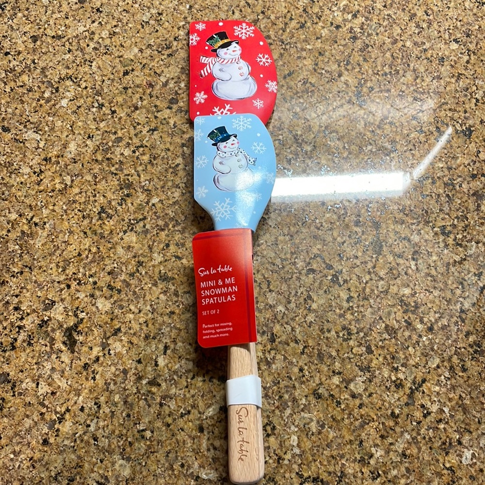 Sur La Table Mini & Me Snowman Spatulas Set of 2